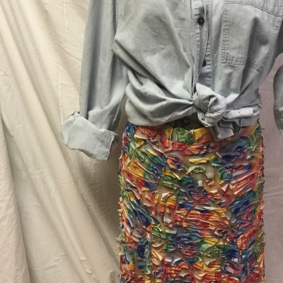 💐New Boho Shredded Skirt Size Small - Picture 4 of 8